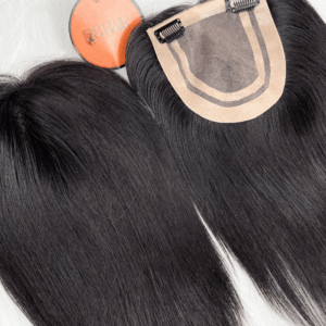 5x5 Inches Mono With PU Coated #1 Color 130% density Hair Topper