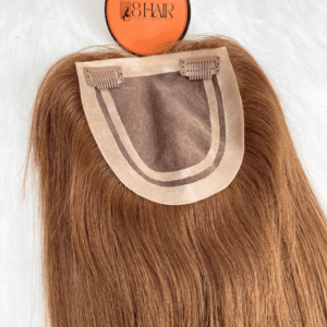 5x5 Inches Mono With PU Coated #8 Color 130% density Hair Topper